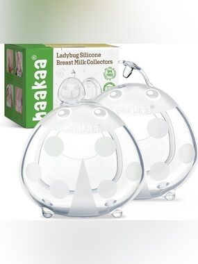Haakaa Ladybug Silicone Breast Milk Collectors – Set of 2 (2.5 oz / 75 ml)